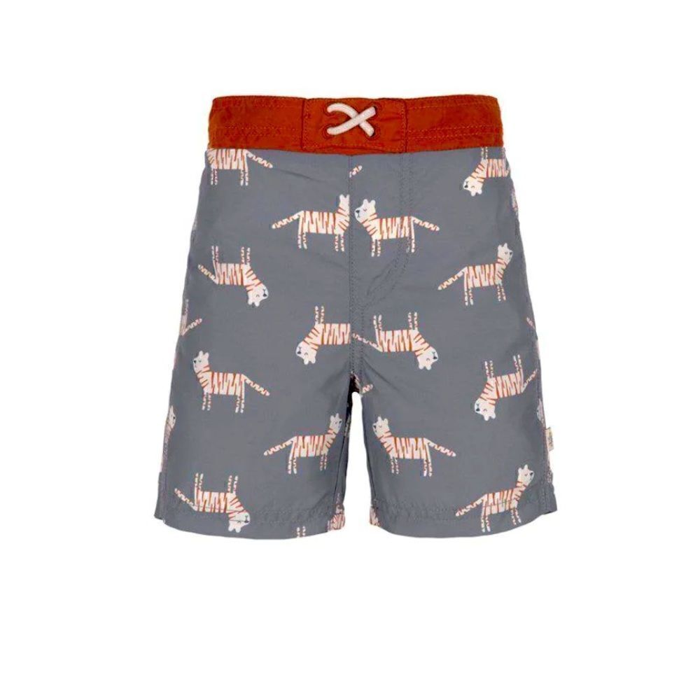 Lassig Board Shorts, Tiger/Grey, NWOT, 7-12 months
